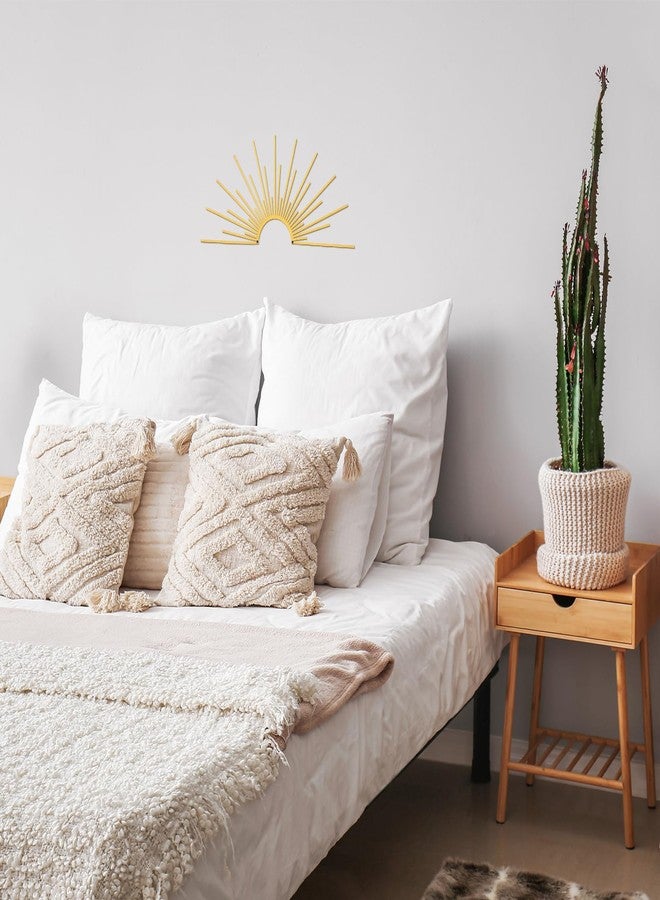 Otoolling Sun Gold Metal Wall Decor Minimalist Sun Sparkle Metal Wall Art Boho Abstract Sculpture Sunshine Minimalist Line Design for Kitchen Bedroom Living Room Outdoor,15.7'' x 7.7'' - Image 3